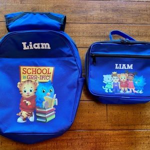 Personalized “Liam” Daniel Tiger’s Neighborhood Backpack & Lunch Bag Box School